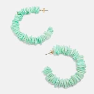 Zara Mint Green Shell Hoops
